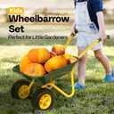 8 x VIVOHOME Kids Wheelbarrow Children Garden cart with Toddler Gardening Tool Set Child Wheel Barrel Outdoor Indoor Toys Gift Green