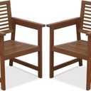 Furinno Tioman Teak Hardwood Outdoor Armchair Armchair w/o Cushion, FG161249R Set of Two