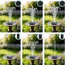 DDcafor Solar Fountain for Bird Bath,3.5W Solar Powered Water Fountain Pump with 6 Nozzles Floating Solar Water Pump for Birdbath,Small Pond Garden Outdoor Water Feature
