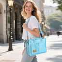 Canvas Tote Bag for Women Crossbody Work Purse with Pockets Top Handle Handbag Satchel Bags for Travel Nurse Teacher