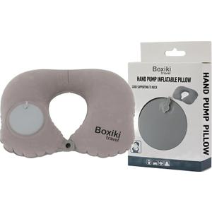 2 x Inflatable Neck Pillow for Airplane Travel with Built-in Hand Pump, Velvet-Feel Ergonomic Air Cushion, Compact Lightweight Portable Neck Support for Car, Train, Bus, Office Napping