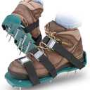 Abco Tech Lawn Aerator Shoes for Grass - Yard Aeration Tool with 3 Adjustable Straps and Heavy-Duty Metal Buckles - Aerating Shoes for Lawn Care, Grass Health, and Soil Ventilation, One Size