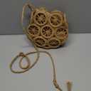 Crossbody Straw Bags for Women, Hollowed-out Lemon Hand Woven Shoulder Bag with Rattan Strap, Trendy 2025 Beach Purses