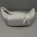 Colingmill Valentine Woven Gift Basket Empty with Ribbons Bow Tie and Bag, Valentine's Day Empty Decorative Chest Box, Woven Rope Storage with Handles Home Decor(14 x 10 x 5.5 Inch,Gray White)