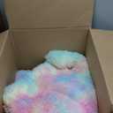 PAGISOFE Round Rugs 5Ft, Fluffy Rugs for Bedroom,Cute Rug for Girls Room,Fuzzy Rugs for Nursery Playroom,Circle Rug for Kids Room,Shag Furry Carpet for Reading Nook, Baby Room, Rainbow