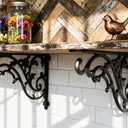 16 Inches Shelf Brackets 4 Pack Cast Iron Black Corbels 16'' * 9.5'' Decorative Shelf Supply Mouting Screws Included