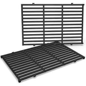 QuliMetal 17.5" Grill Grates for Weber Spirit 300 and GS4 Spirit II 300 Series, Spirit E-310, Spirit II E-310, Genesis Silver/Gold B & C, Genesis 1000-3500, Porcelain-Enameled Cast Iron Grate for 7638