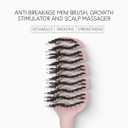 MONCHO MORENO Magic Brush - Professional Detangling Hair Brush for Dry Hair, Anti-Breakage & Anti-Frizz Brush for Fine, Thick & Curly Hair, Adds Shine (Pink) (Normal)