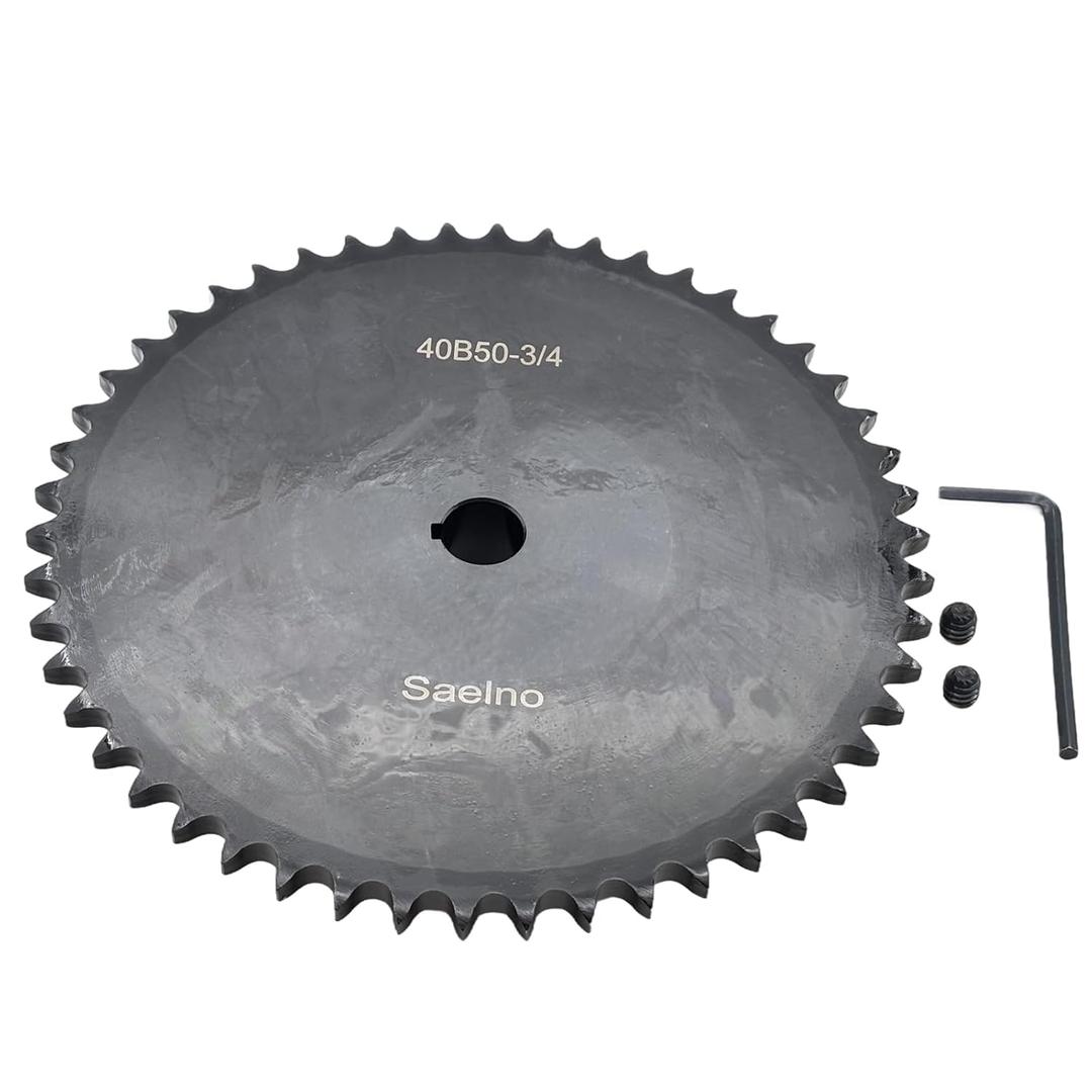 #40 Roller Chain Sprocket Type B 3/4 inch Bore 50 Tooth, Hardened Antirust 1045 Steel Drive Sprockets 40B50-3/4
