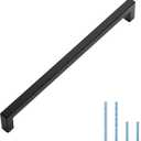 Ravinte 1 Pack Black Cabinet Pulls 10 Inch Square Cabinet Handles Matte Black Kitchen Hardware for Cabinet Drawer Pulls Come with Screwdriver
