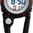 Lancardo Clip on MultiFunction Digital Carabiner Watch Backpack Fob Watch for Men and Women with Alarm Clock Date Week for Nurses Doctors Chefs Climbers Home Office Outdoor Use