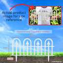 LaLaGreen Garden Edging Fence (24 Inch, 10 Pack) White Plastic Flower Bed Edging Panels for Lawn Landscape Barrier, Patio Yard Pathway Tree Rings, Outdoor Decor Border with Elegant Small Fence Style