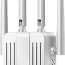 WiFi Extender Signal Booster AC1200 Long Range Dual Band 5.8GHz & 2.4GHz, WiFi Booster Covers Up to 15999 Sq.ft, 1-tap Setup, One Ethernet Port