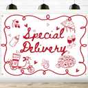 Special Delivery Pizza Baby Shower Backdrop, Italian Pizza Baby Shower Decor, Slice Slice Baby Welcome Party Banner, 7 * 5Ft