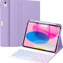 Soke for iPad (A16) 11th/10th Generation Case with Keyboard(2025/2022)-7 Color Backlight Wireless Detachable Folio Keyboard Cover with Built-in Pencil Holder for iPad 11/10.9 Inch, Lilac