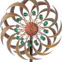 VEWOGARDEN Garden Metal Wind Spinners Outdoor Kinetic Wind Sculptures & Spinners for Yard Lawn Patio Decorations, Patina (13 Inches(Patina))