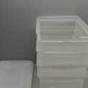 IRIS USA File Box, Plastic File Organizer with Lids for Letter/Legal File, Portable Document Box For Moving, Storage Bin with Durable and Secure Lid, Stackable Nestable BPA-Free, Clear 35 Qt. 4 Pack