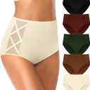 ASIMOON High Waisted Underwear for Women Tummy Control Full Coverage Postpartum Briefs Soft Stretch Panties Underwear (XX-Large, Multicolor-a 5 Pack)