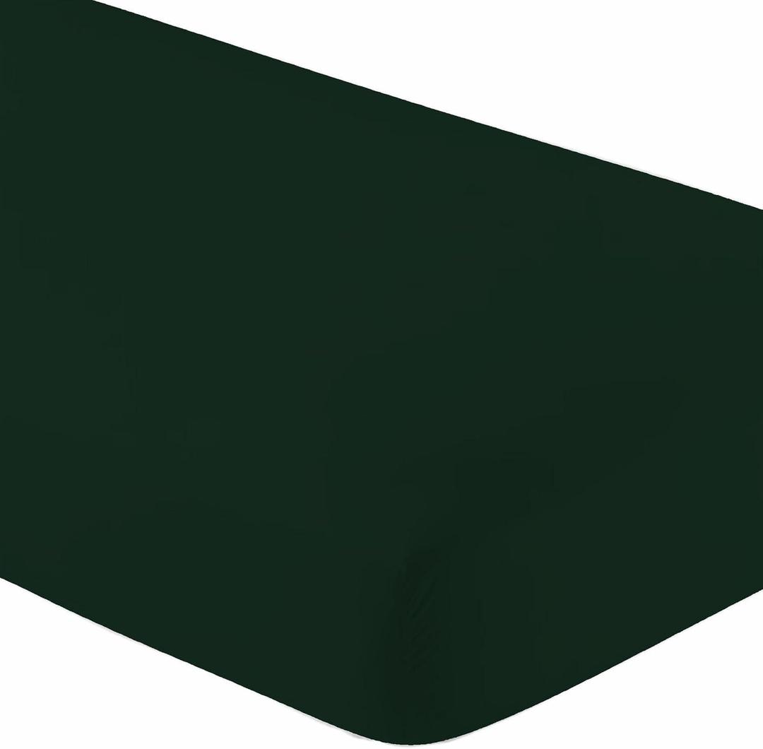 100% Cotton Twin XL Hunter Green Fitted Bed Sheet Soft and Comfy - Twin Extra Long, 15" Deep Pocket, 39" x 80" Great for Dorm Room, Hospital and Split King Dual Adjustable Beds (Twin XL, Hunter)