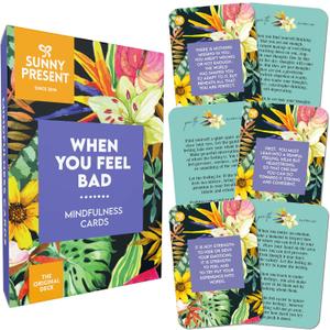 2 x Sunny Present - When You Feel Bad - 44 Double-Sided Mindfulness Cards with Positive Affirmations, Daily Well-Being Tool