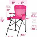 EVER ADVANCED Tall Directors Chair 31" Foldable Camping Mesh Pink, 25.8" W x 29.5"L x 49" H