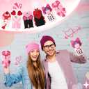 32 Pcs Valentine's Sock Puppets Making Kit Heart Hand Puppet Felt Toys for Kids Storytelling Role Play Party Supplies for Girl Boy