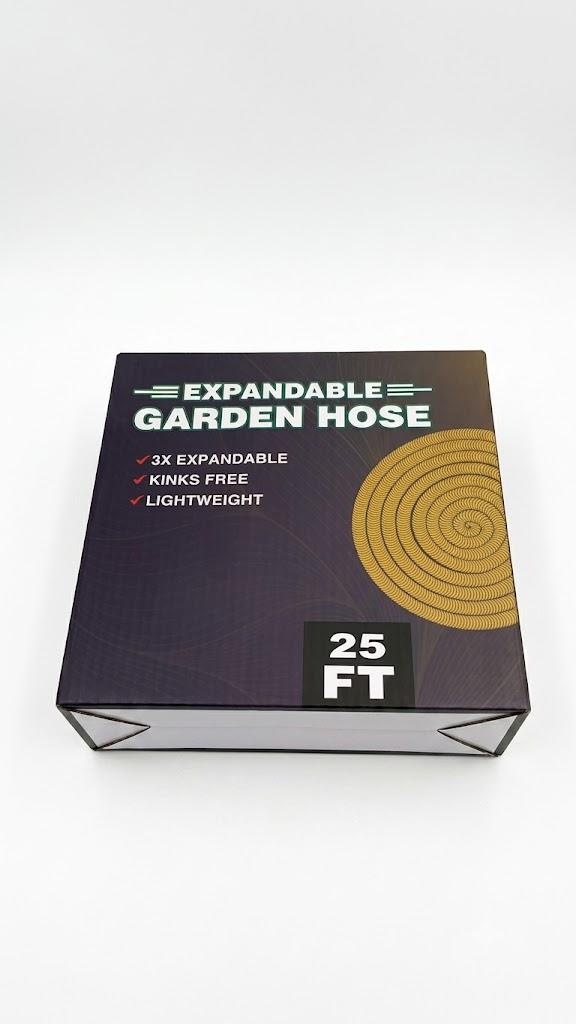 25 FT Expandable Garden Hose, 3X Flexible Lightweight Kink-Free Water Hose for Lawn and Garden Watering