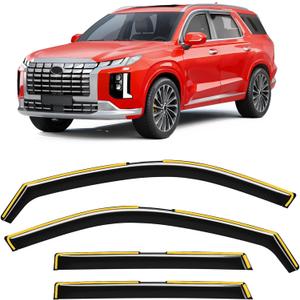 in-Channel Window Rain Guards Fit for Hyundai Palisade 2020-2025 Rain Guard Extra Durable Side Window Deflectors Visor Window Vent Visors Vent Shades Exterior Car Accessories