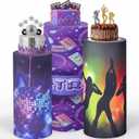 Mindsoft Set of 3 Kpop Theme Spandex Cylinder Stand Covers for Party, Music Cylinder Pedestal Covers, Dessert Tables Display for Disco Party Wedding Masquerade Backdrop Decor(Kpop Theme)