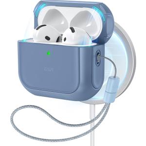 ESR for AirPods 4 Case, Compatible with AirPods 4th Generation Case (2024) (USB-C), Compatible with MagSafe, Drop Protection Cover with Lanyard, Magnetic Lid Lock, Orbit Hybrid Case, Dark Blue