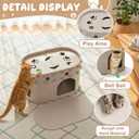 OurWarm Cat House for Indoor Cats, Large Felt Cat Bed with Cover, Cozy Cats Hideaway with Play Bell Compartment, Durable Indoor Hideaway Holds up to 14 lbs, Suitable for All Seasons