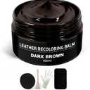 Brown Leather Recoloring Balm: Leather Color Restorer Conditioner, Leather Repair Kits for Vinyl Furniture Sofa Car Seats Shoes - Dye on Scratches Fades Worn Surfaces