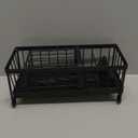 Cisily Sponge Holder for Kitchen Sink, Sink Caddy Organizer with High Brush Holder, Kitchen Countertop Organizers and Storage Essentials, Rustproof 304 Stainless Steel (Black with Smiley Face, 9.25″)