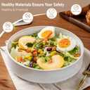 GBHOME 7.5'' Stoneware Pasta Bowls, Serving Bowls Set of 6 for Kitchen, Double Reactive Glaze Bowls for Fruit,Pasta,Salad,Oatmeal,Meal, Microwave Safe (6 pcs),Sugar White