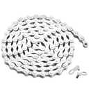 ZONKIE Single-Speed Bicycle Chain 1/2 x 1/8 Inch 116 Links (White, 1/2" 1/8" 116 Links)