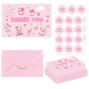2 x ceiba tree Baby Shower Thank You Cards with Envelopes & Stickers for Girl Baby Shower Party Appreciation Pink 24 Packs 4x6 Inch Blank inside