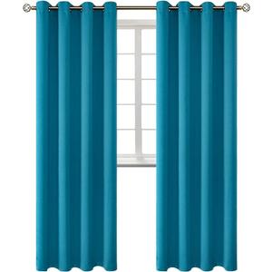 BGment Blackout Curtains - Grommet Thermal Insulated Room Darkening Bedroom and Living Room Curtains, Set of 2 Panels (52 x 108 Inch, Peacock Blue)