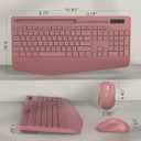 Wireless Keyboard and Mouse Combo - Full-Sized Ergonomic Keyboard with Wrist Rest, Phone Holder, Sleep Mode, Silent 2.4GHz Cordless Keyboard Mouse Combo for Computer, Laptop, PC, Mac, Windows -Trueque