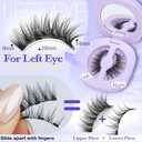 Magnetic Eyelashes with Applicator Easy Snap-On Magnetic Lashes for Beginners, Natural Cat Eye Look, No Glue No Liner, Reusable Lightweight Strip Lashes by Yawamica