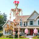 12 Foot Skeleton Valentine's Day Outfit Giant 12FT Skeleton Clothes Accessories Including Red Pink Wreath Heart Balloon 19.5 FT Hearts Lights for for Valentine's Day Garden Lawn Indoor Outdoor Decor