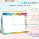 6 x Desk Calendar 2026, Desktop Calendar 2026 Standing flip, 8.5 x 11, Jan 2026 - Dec 2026, Stand Up Calendar with Memo Pages, Large Ruled Blocks, Holidays, Thick Paper, Great for Home, School, Office