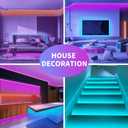 KSIPZE 100ft Led Strip Lights RGB Music Sync Color Changing Led Lights with Smart App Control Remote Led Lights for Bedroom Room Lighting Flexible Home Dcor