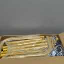 Laiensia Double Rods Garment Rack with Wheels, Clothing Rack for Hanging Clothes,4 Hooks, Multi-functional Bedroom Clothes Rack, Gold