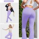 MAGCOMSEN Womens High Waisted Flare Leggings Tummy Control Yoga Pants with Pockets Mini Flared Bootcut Workout Casual (Purple, M)