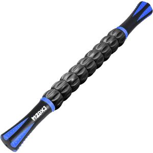 Muscle Roller Massage Roller Stick- Deep Tissue Fascia Blaster for Myofascial Pain Relief, Lymphatic Drainage & Body Sculpting, Handheld Physical Therapy & Recovery Tool (Blue black-18 inch)