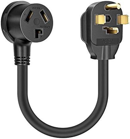 Dryer Outlet Adapter, Dryer Plug Cord Nema 14-30P Male to 10-30R Female, 3 Prong to 4 Prong Dryer Plug Converter