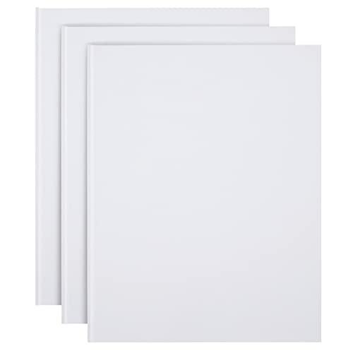 Paper Junkie 8.5x11 inch White Blank Hardcover Books for Kids to Write Stories, Unlined Scrapbook and Journal - 18 Sheets/36 Pages Each - Pack of 1