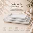 Delling Large Serving Platter, 16/14/12 Inch Rectangular Serving Trays for Serving Food, Serving Tray for Party - Set of 3, White, 16 x 9.5 inch, 14 x 8.1 inch, 12 x 7.1 inch
