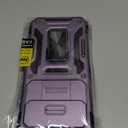 DEERLAMN Case for Google Pixel 9A with Slide Camera Cover+Screen Protector (1 Pack), Rotated Ring Kickstand Military Grade Shockproof Protective Cover-Black