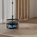 Spin Mop & Tear Drop Bucket Set with 3 Pads - Dual Compartment Design for Clean & Dirty Water, 360 Swivel Mop Head, Built-in Scrubbing Brush, Stainless Steel Handle